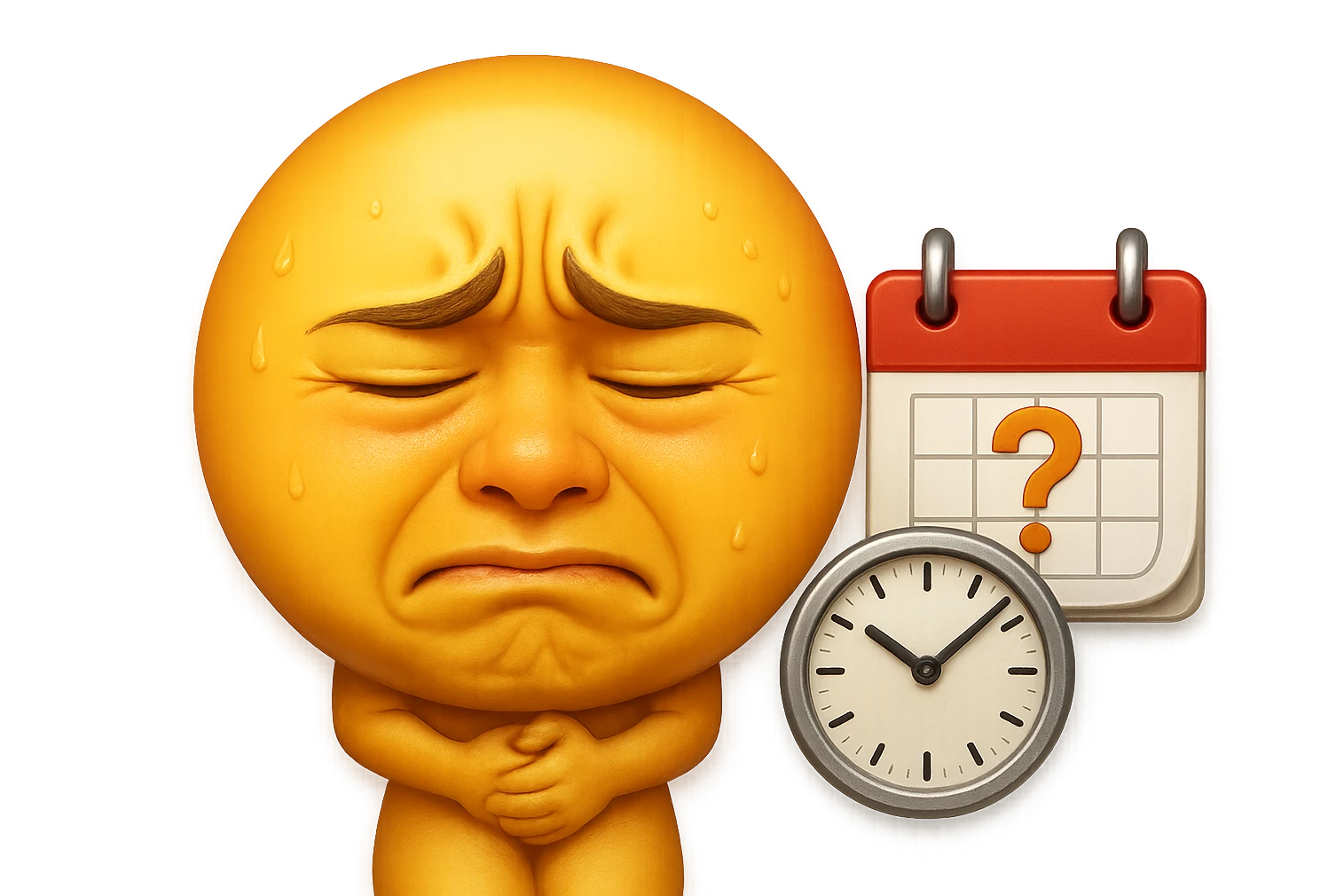 emoji stile iphone che riguarda l'argomento "stipsi/andrò al bagno oggi?", iperrealistico 4k emoji