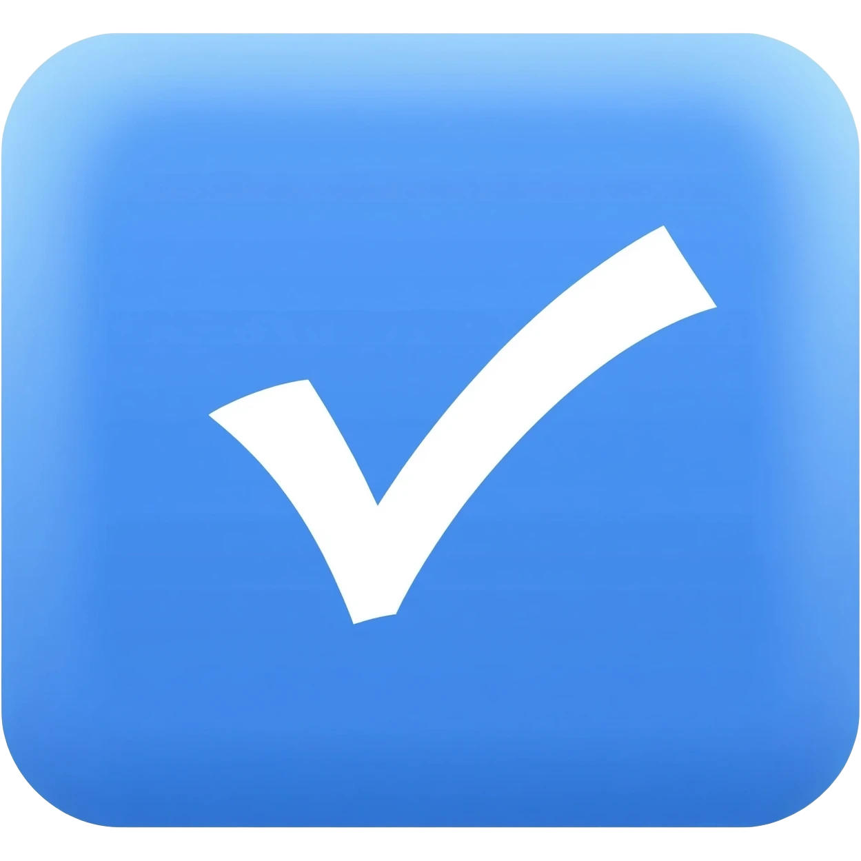 Un cuadrado azul en medio va estar una palomita ✔️ blanca 🟦✔️ emoji