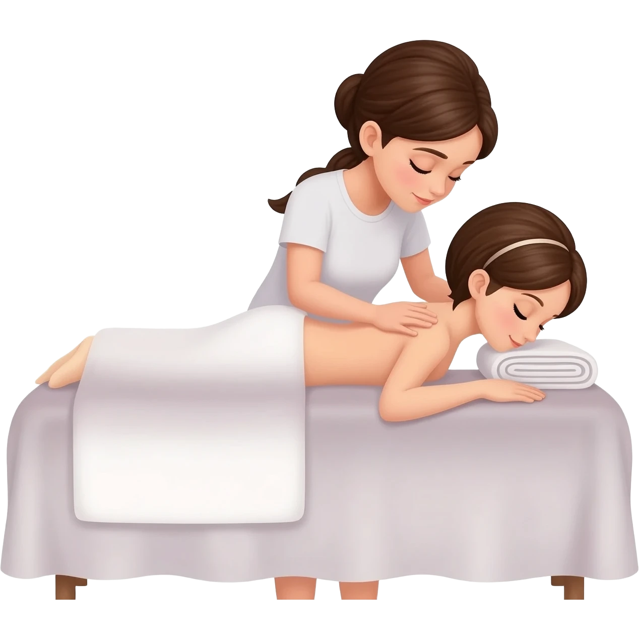Girl giving massage to girl emoji