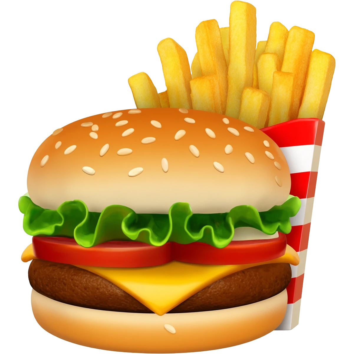 hamburger ve patates emoji