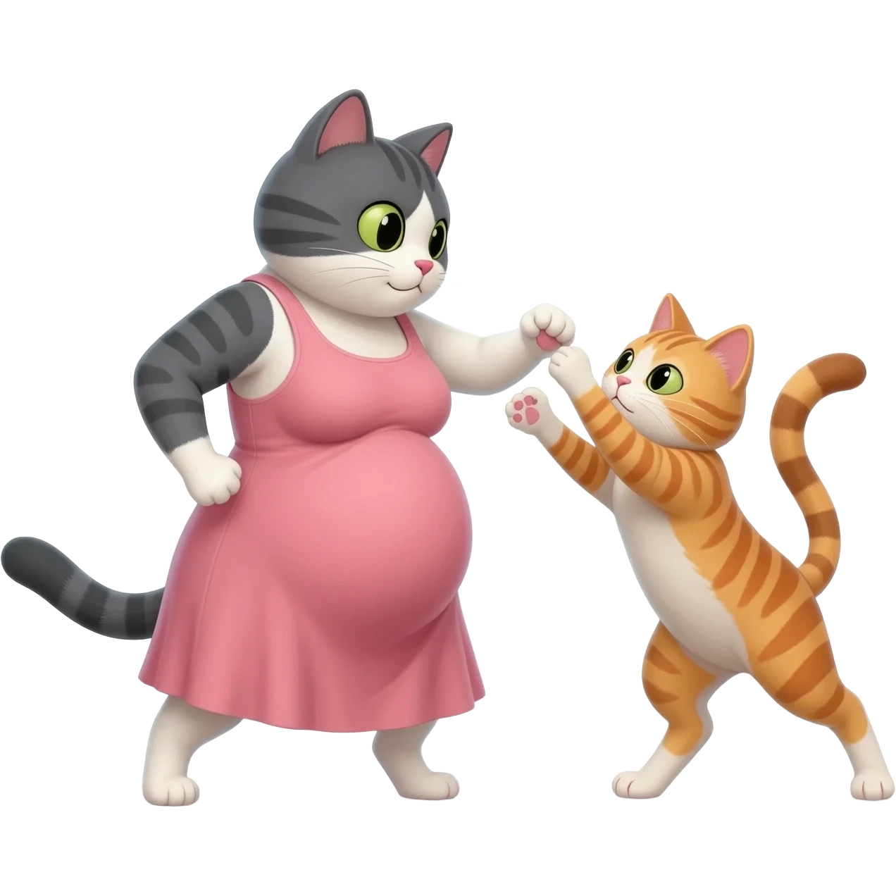 Um gato grávida e faz o outro gato brigando emoji