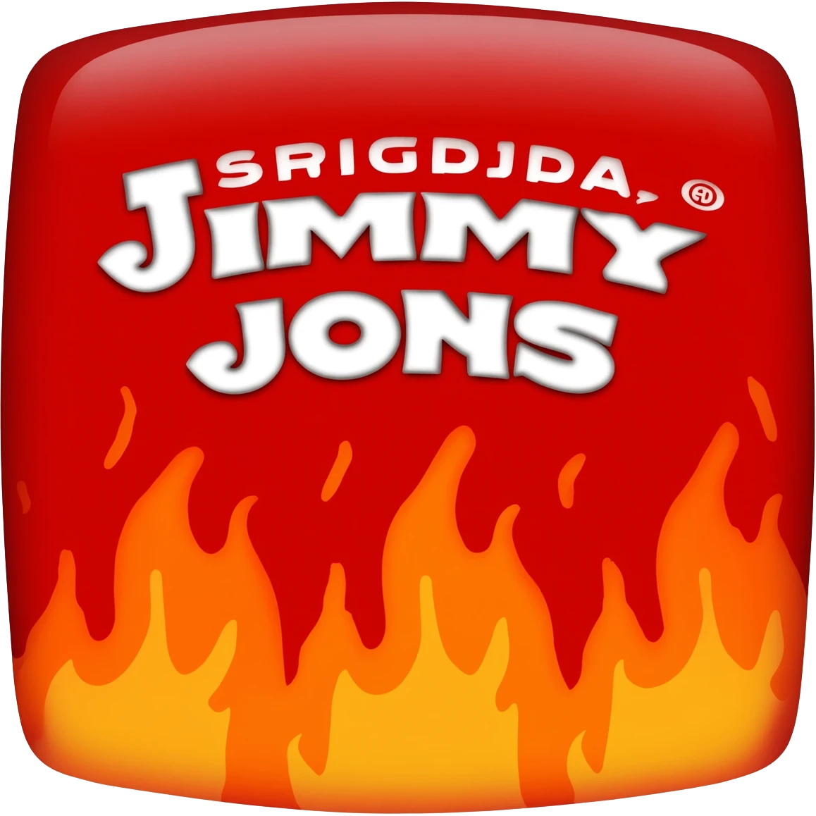 jimmy johns logo with a fire background emoji
