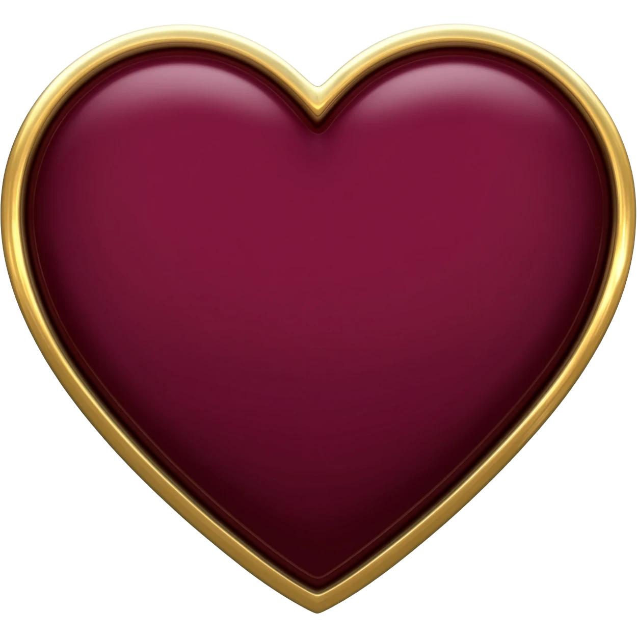 Burgundy heart gold rim emoji