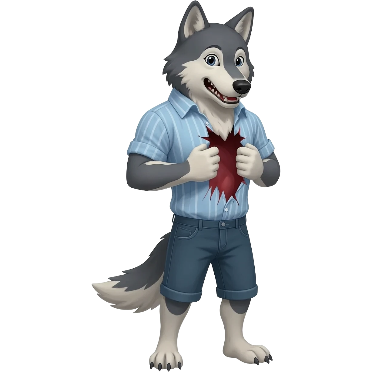 Wolf that Tear his shirt emoji