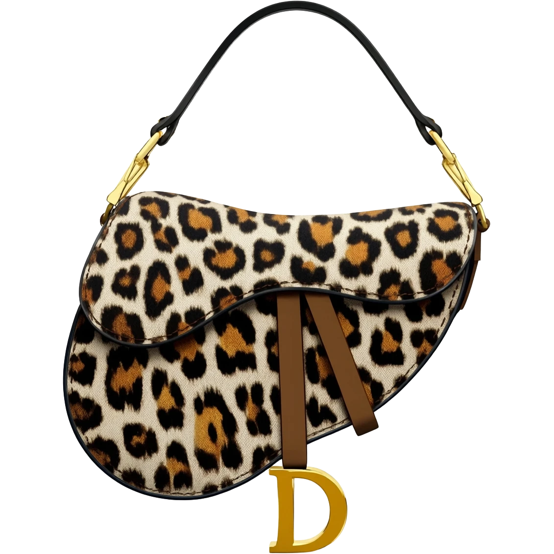 dior leopard design saddle bag emoji