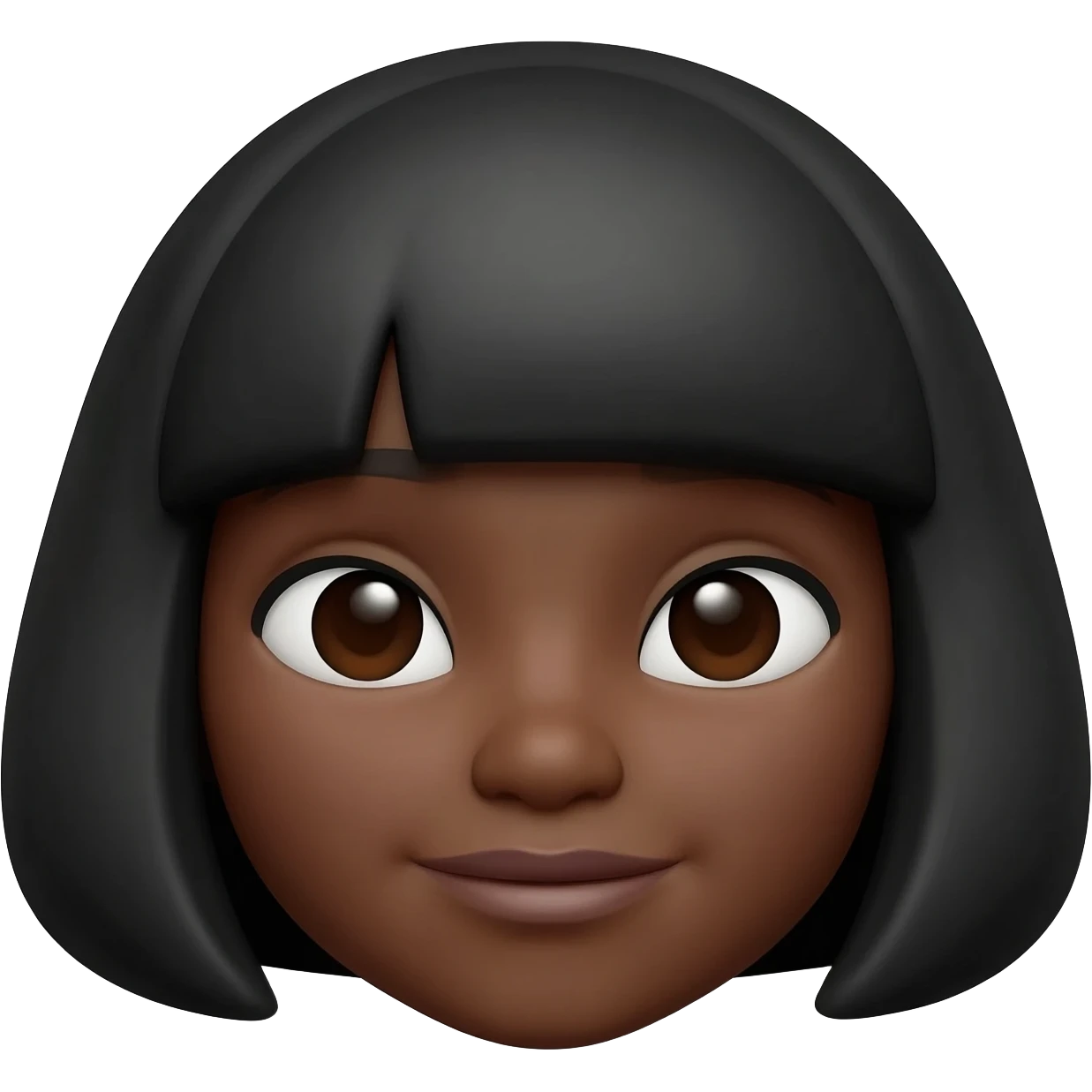 Dark skin memoji bob hair emoji