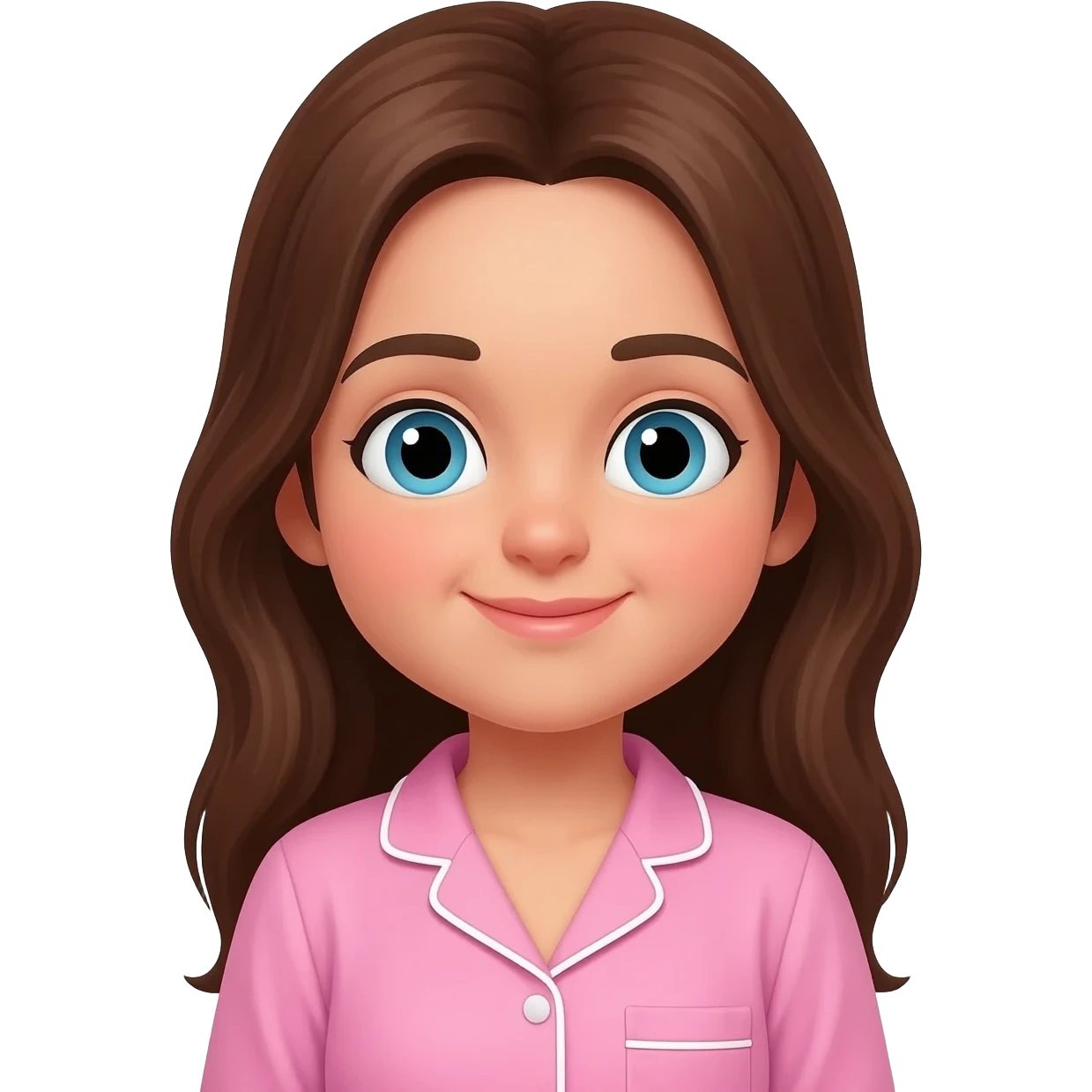 Brown hair girl in pink pajamas emoji