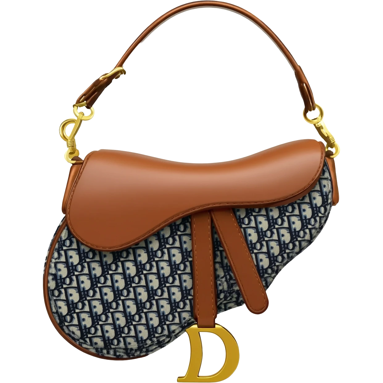 brown dior print saddle bag emoji