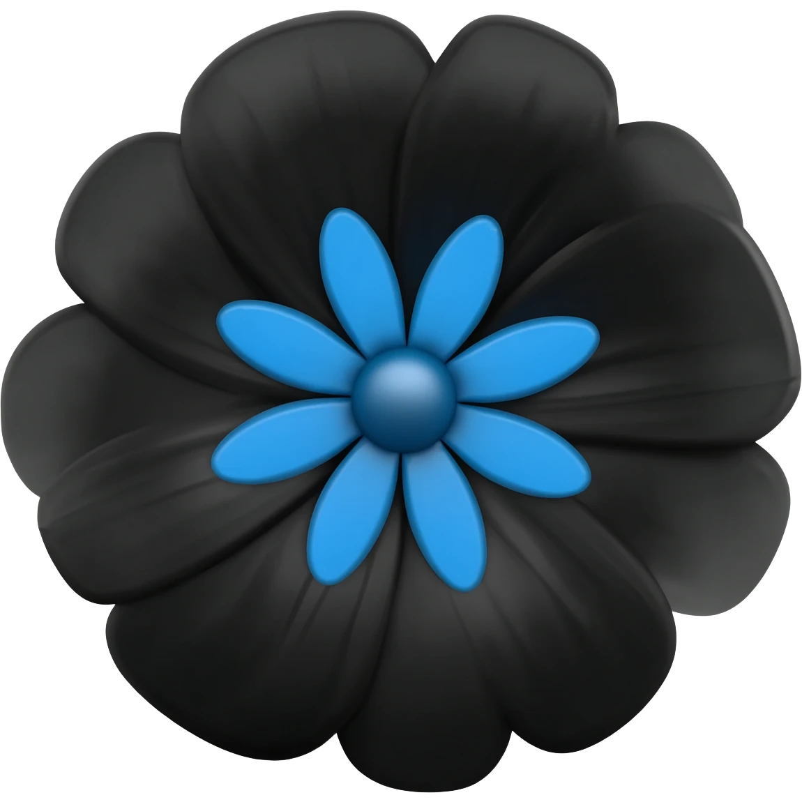 Black and blue flower emoji