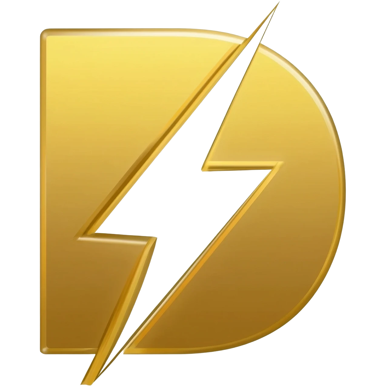 The Discord emoji is a golden D with a lightning bolt on top. emoji