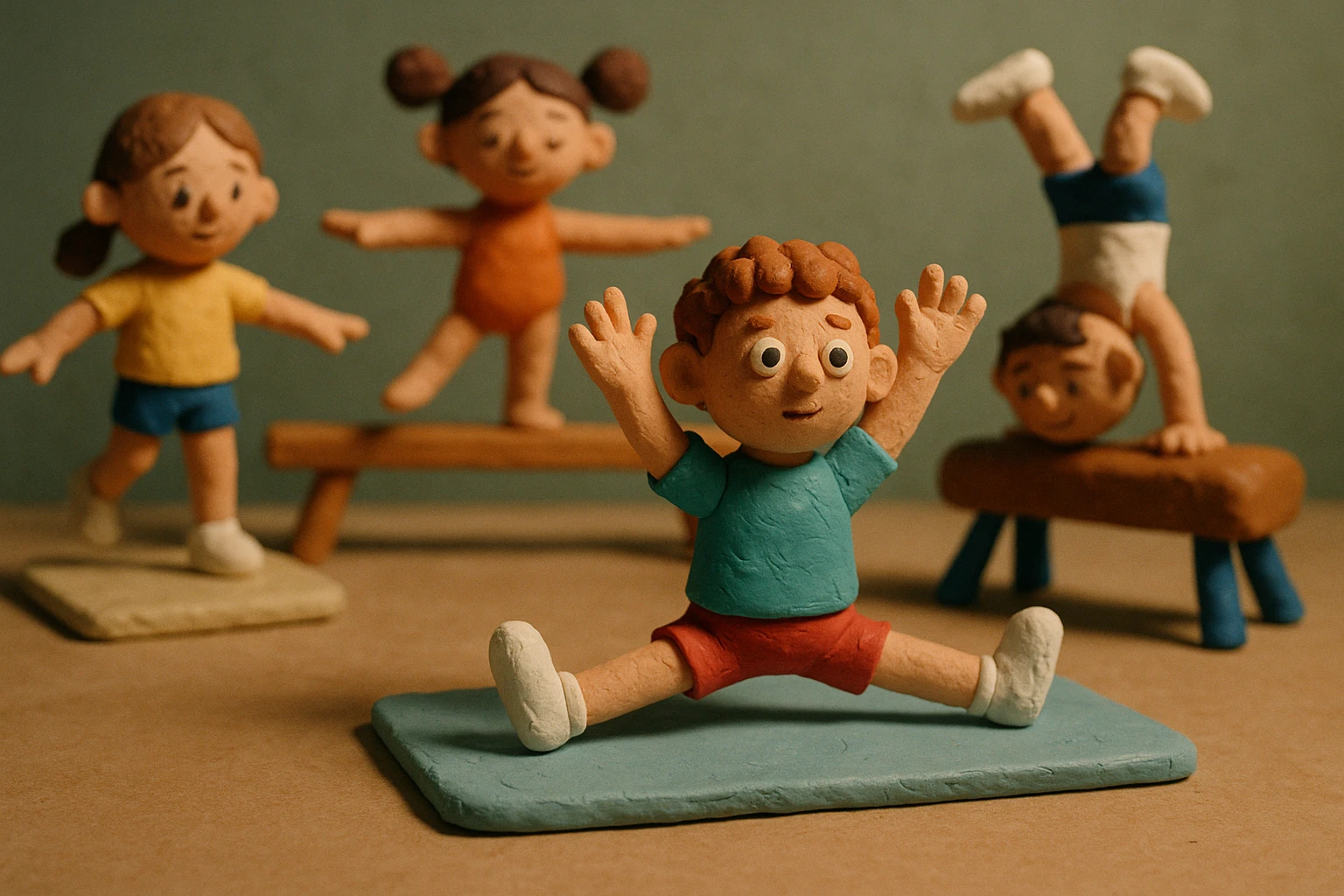 children doing gymnastics emoji