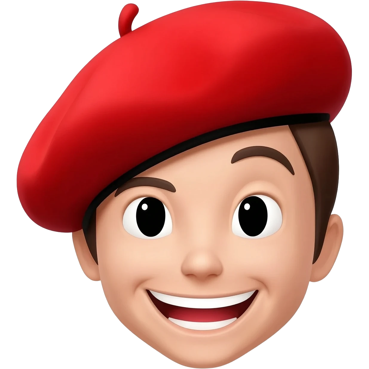 Smiley avec un béret rouge emoji