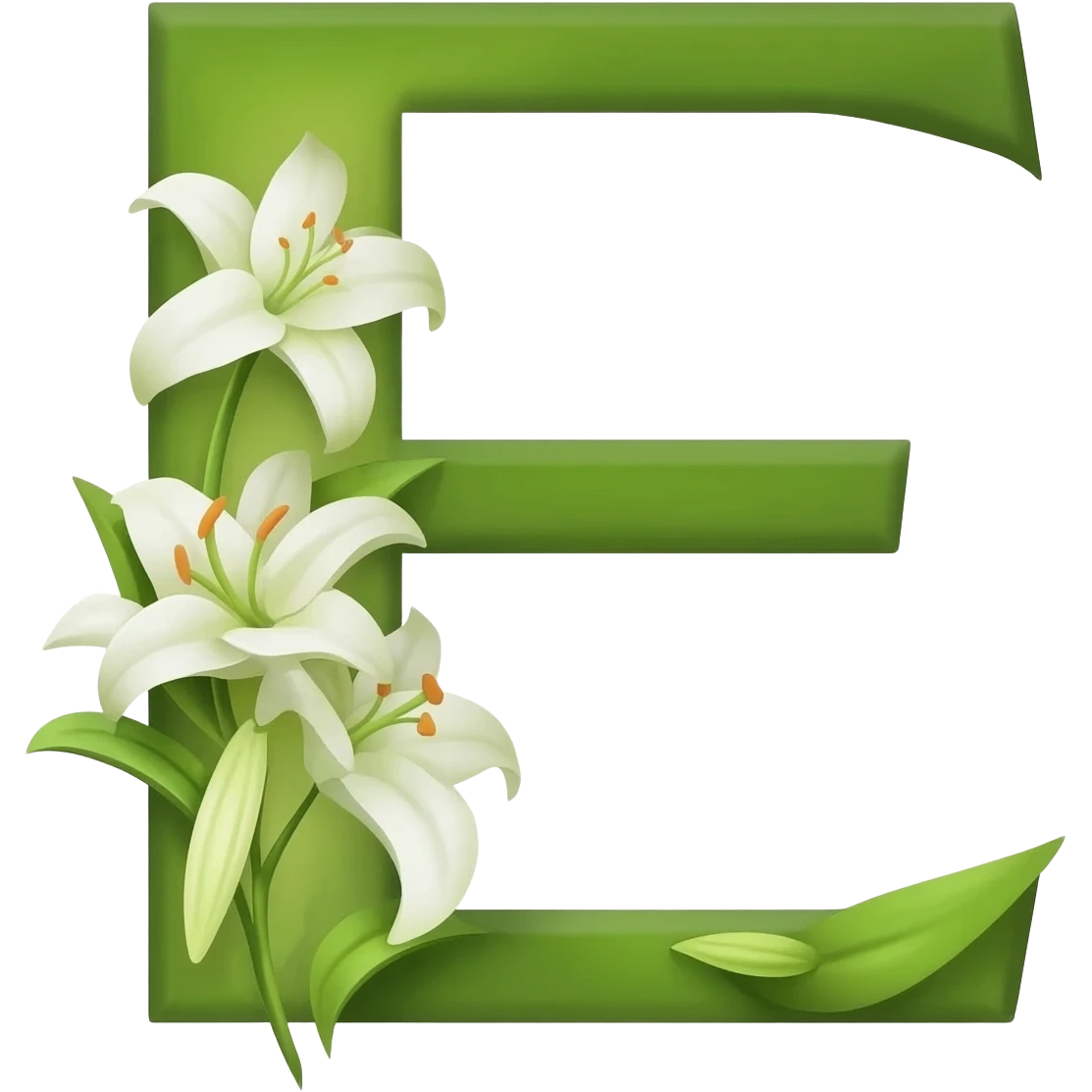 БУКВА E С ЛИЛИЯМИ emoji