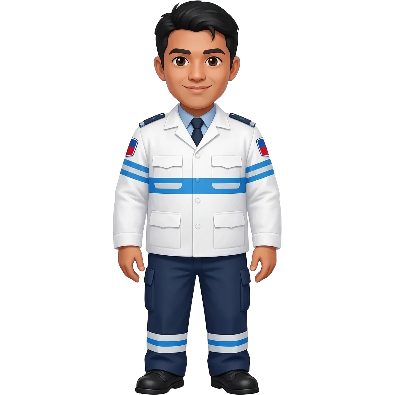 Filipino man paramedic uniform with shoes emoji