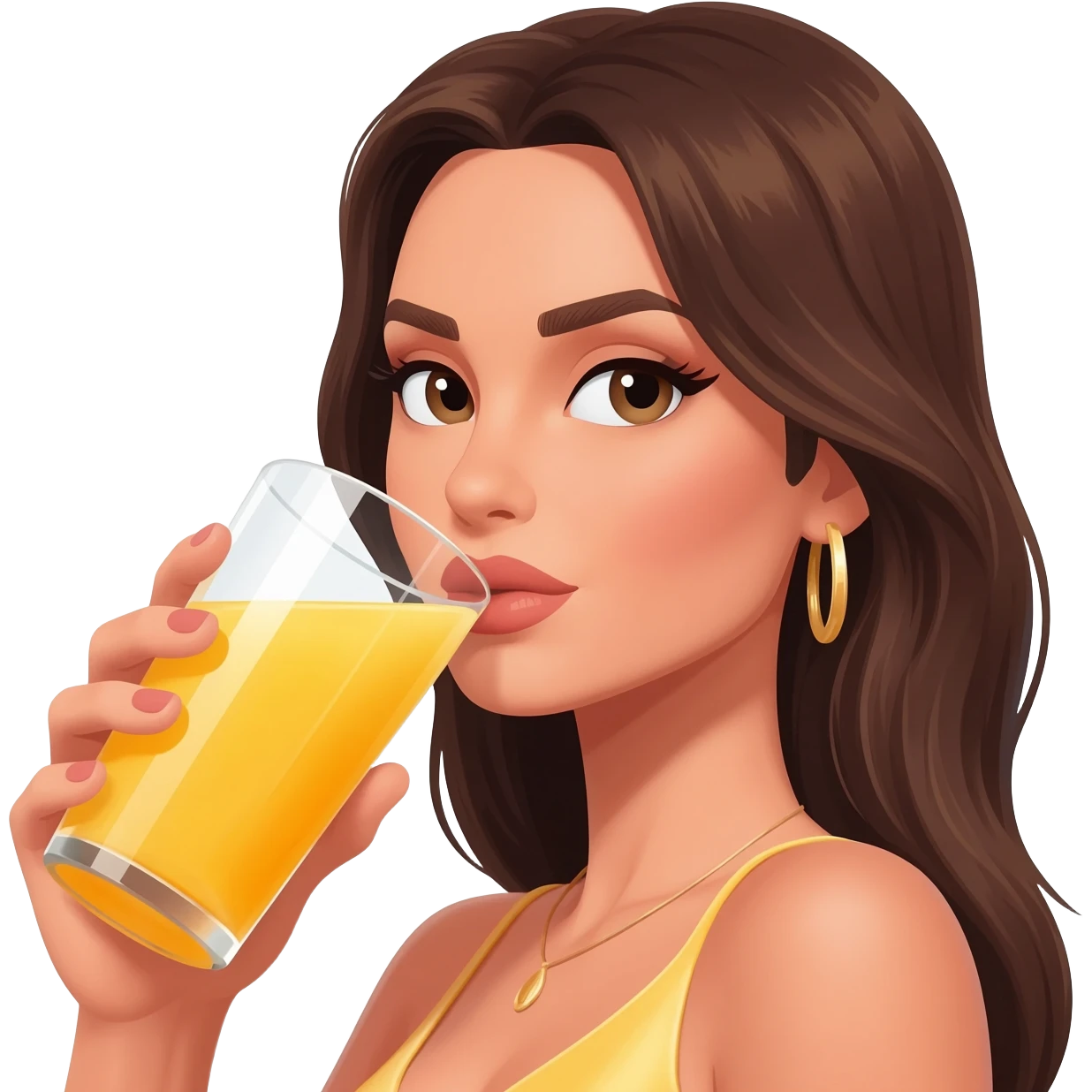 she can only drink the bella hadid juice emoji