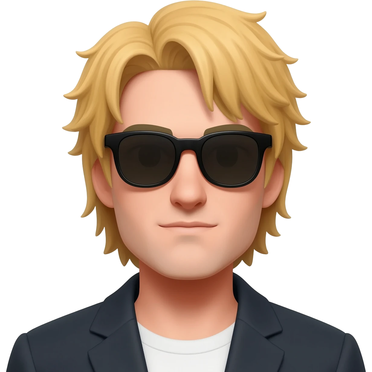 man long blonde hair with fringe and sunglasses emoji