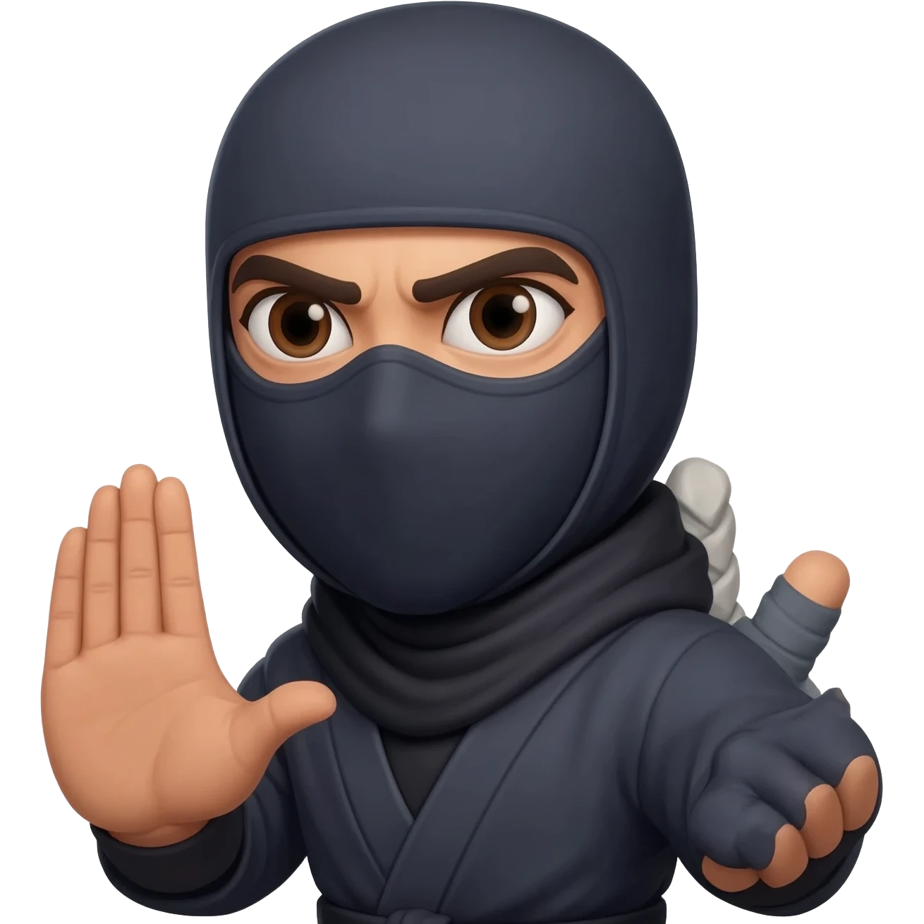 um ninja fazendo selo de mao com dois mao diferentes  Pack emoji