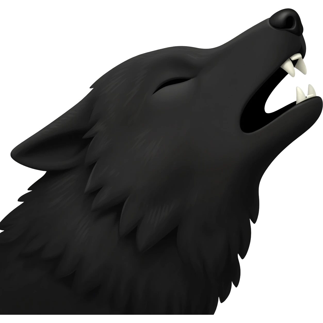 black wolf howling just head ,facing right side emoji
