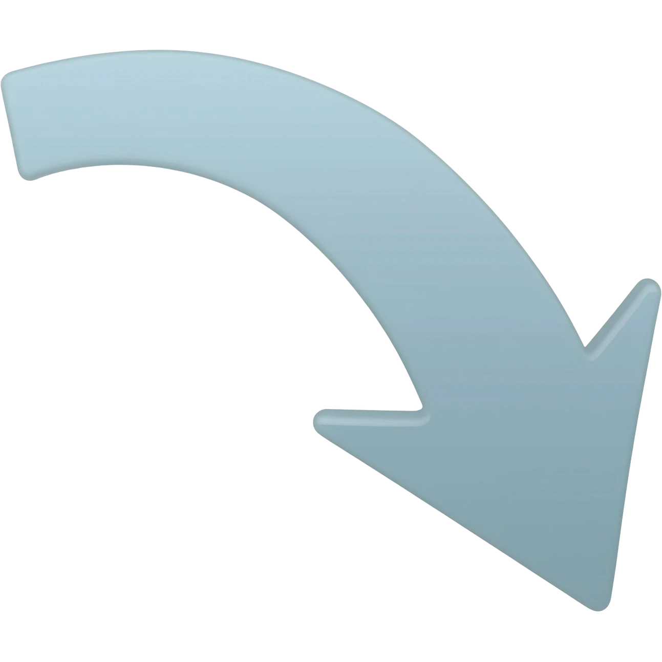 Down arrow curving right, going down first then curving to the right emoji