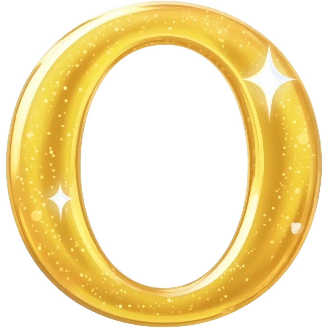 Gold Sparkle cursive letter O emoji