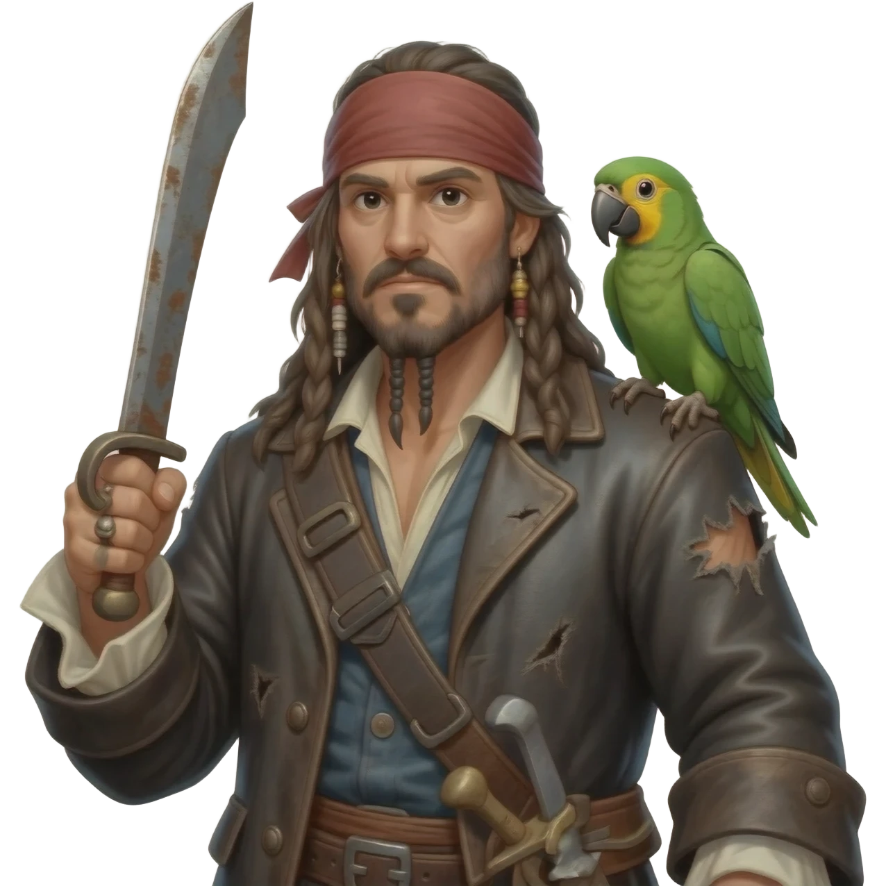 pirate and parrot emoji