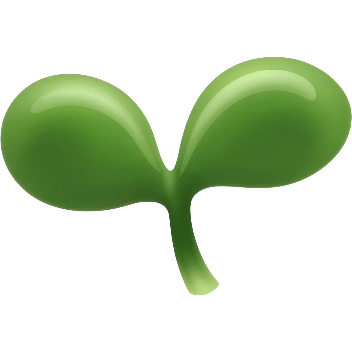 sprout of two dark green leaves emoji