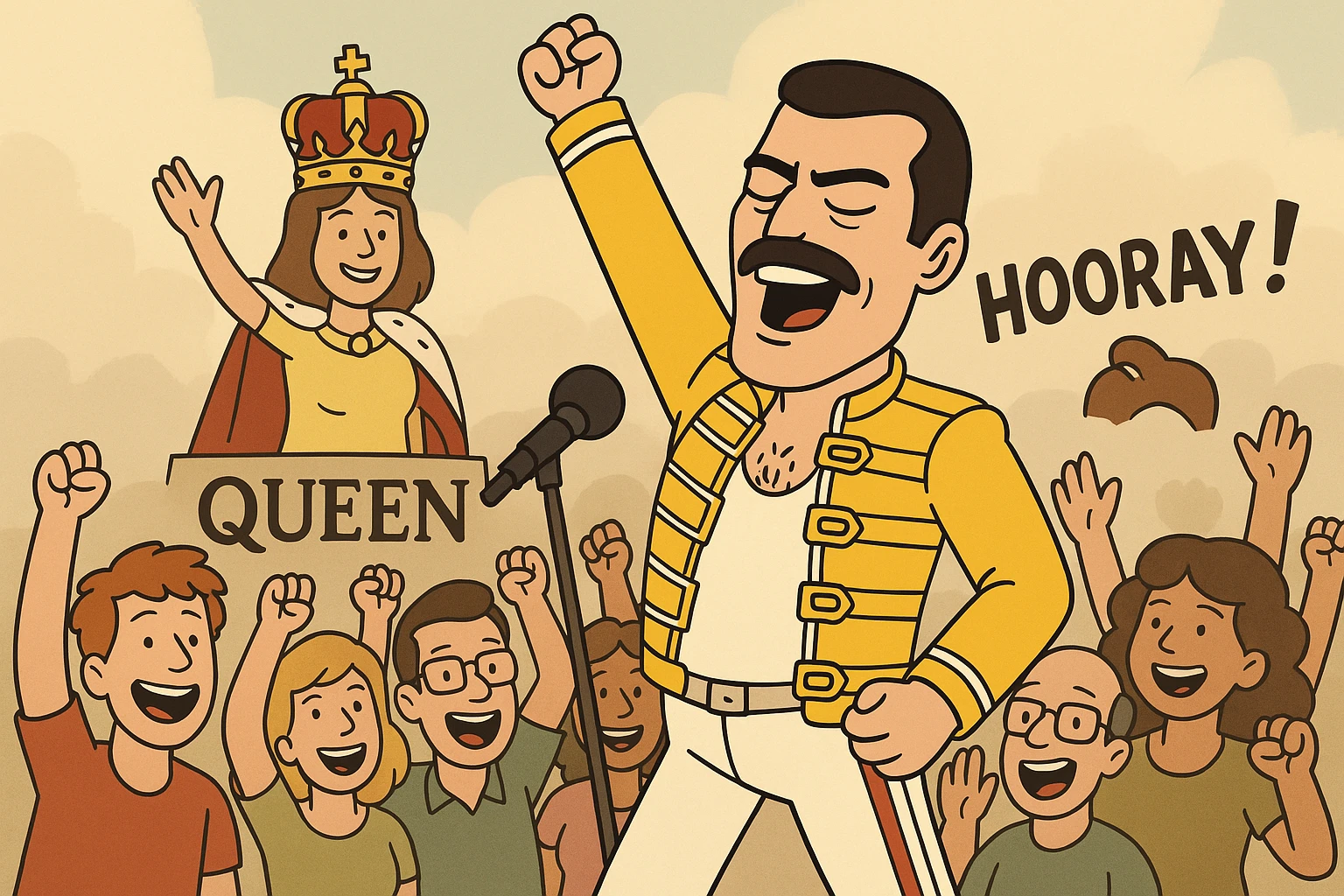 The people hooray queen wembley crowd Freddie Mercury emoji