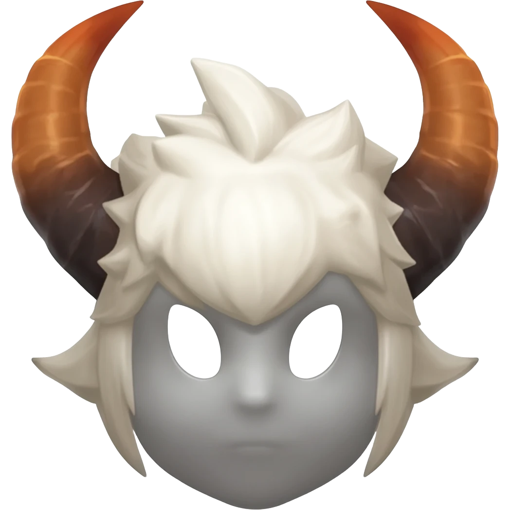 Hilichurl creature from Genshin Impact, wearing a white round mask with horns  emoji