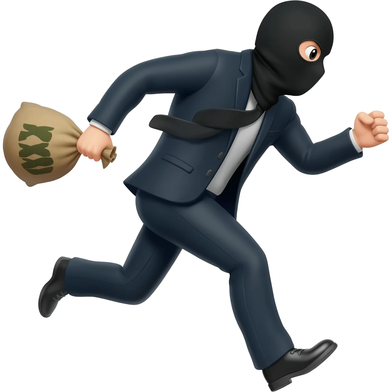 Bank robber escaping with sack of cash emoji