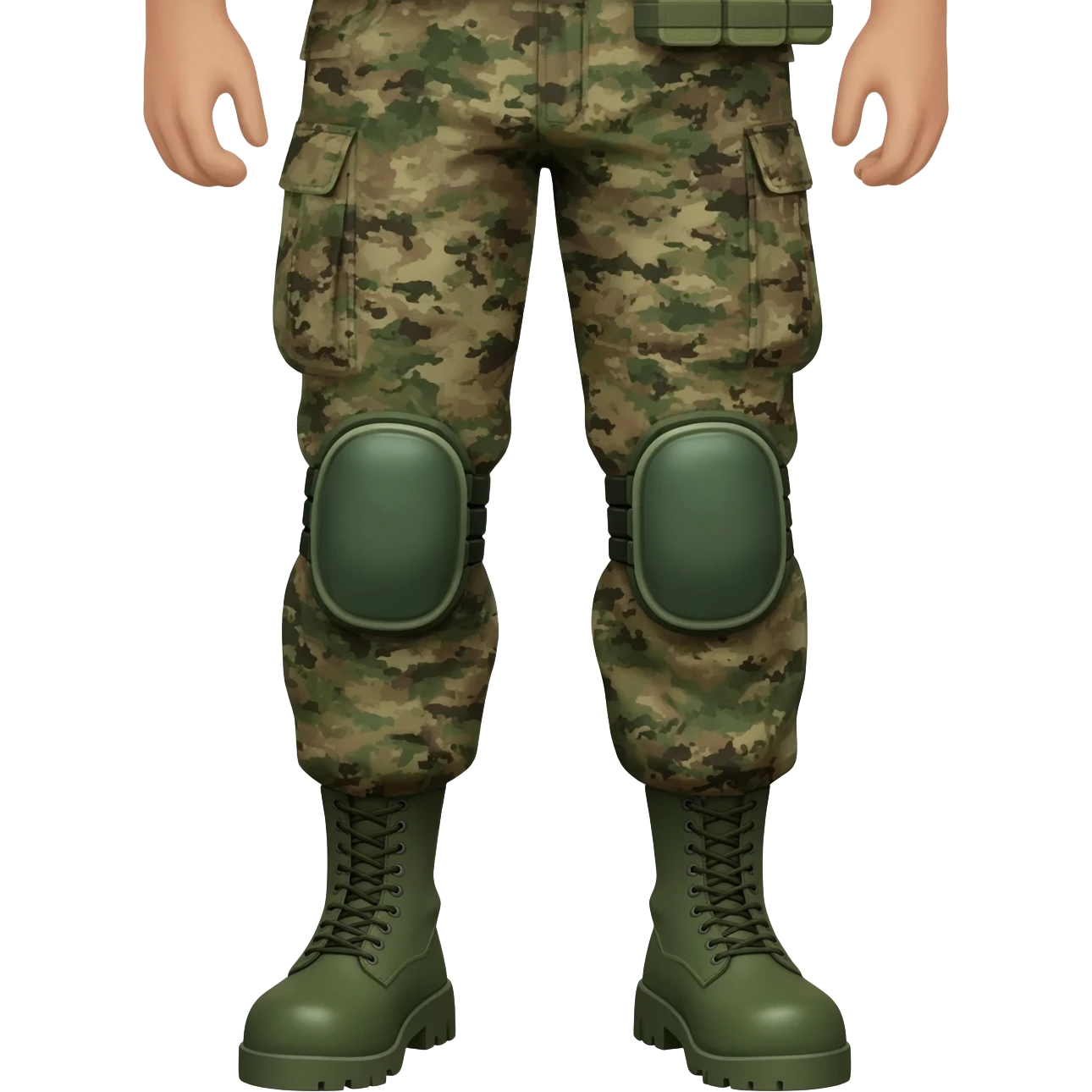 Filipino soldier bdu camo with green combat boots no plate carrier and belt knee pads emoji