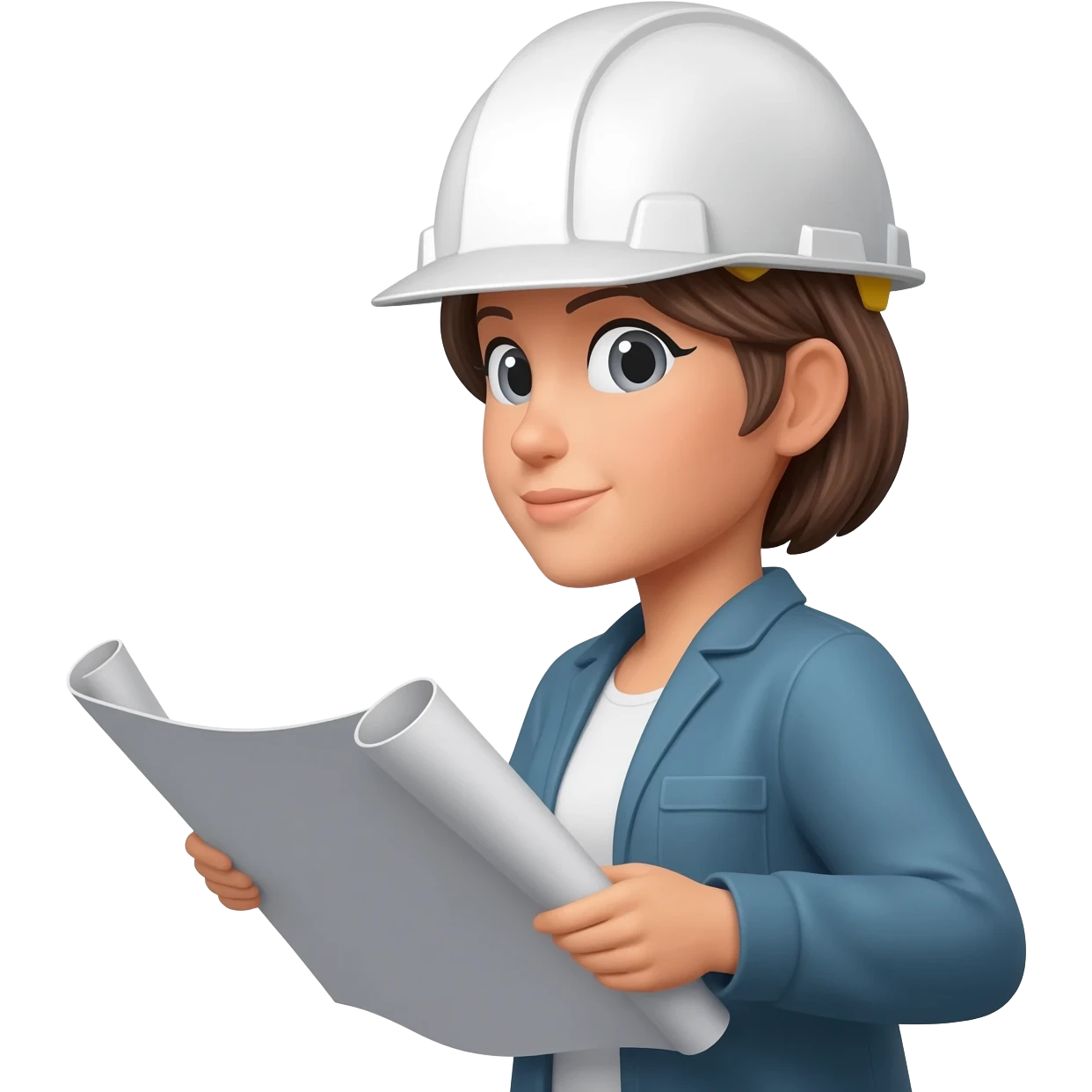 Ingeniero mujer casco blanco emoji