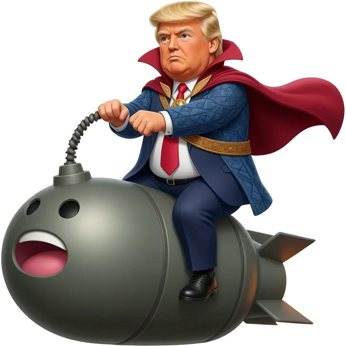 Fat Donald trump riding bomb like Dr strange love scene emoji