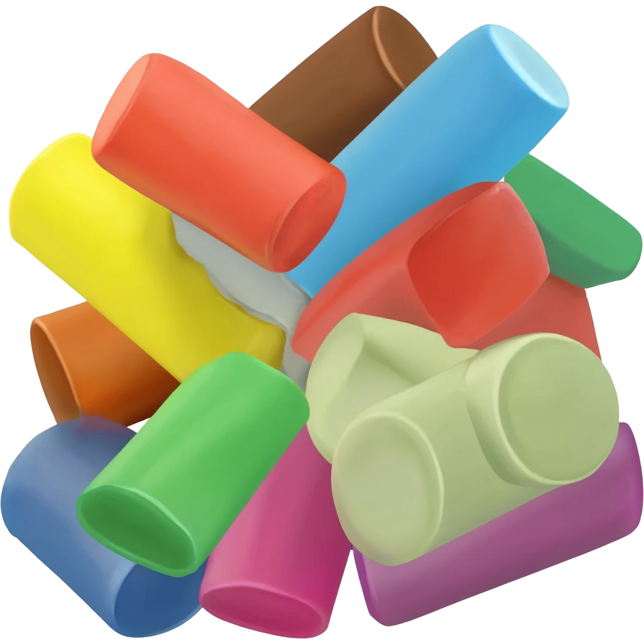 multi-colored plasticine briquettes emoji