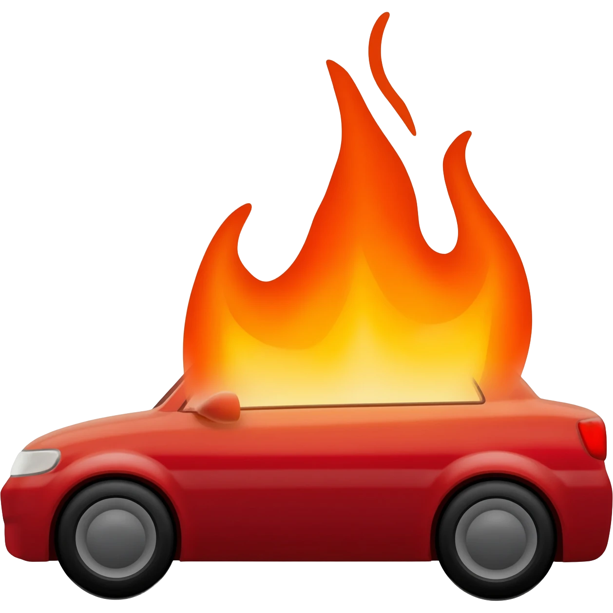 Car on fire emoji