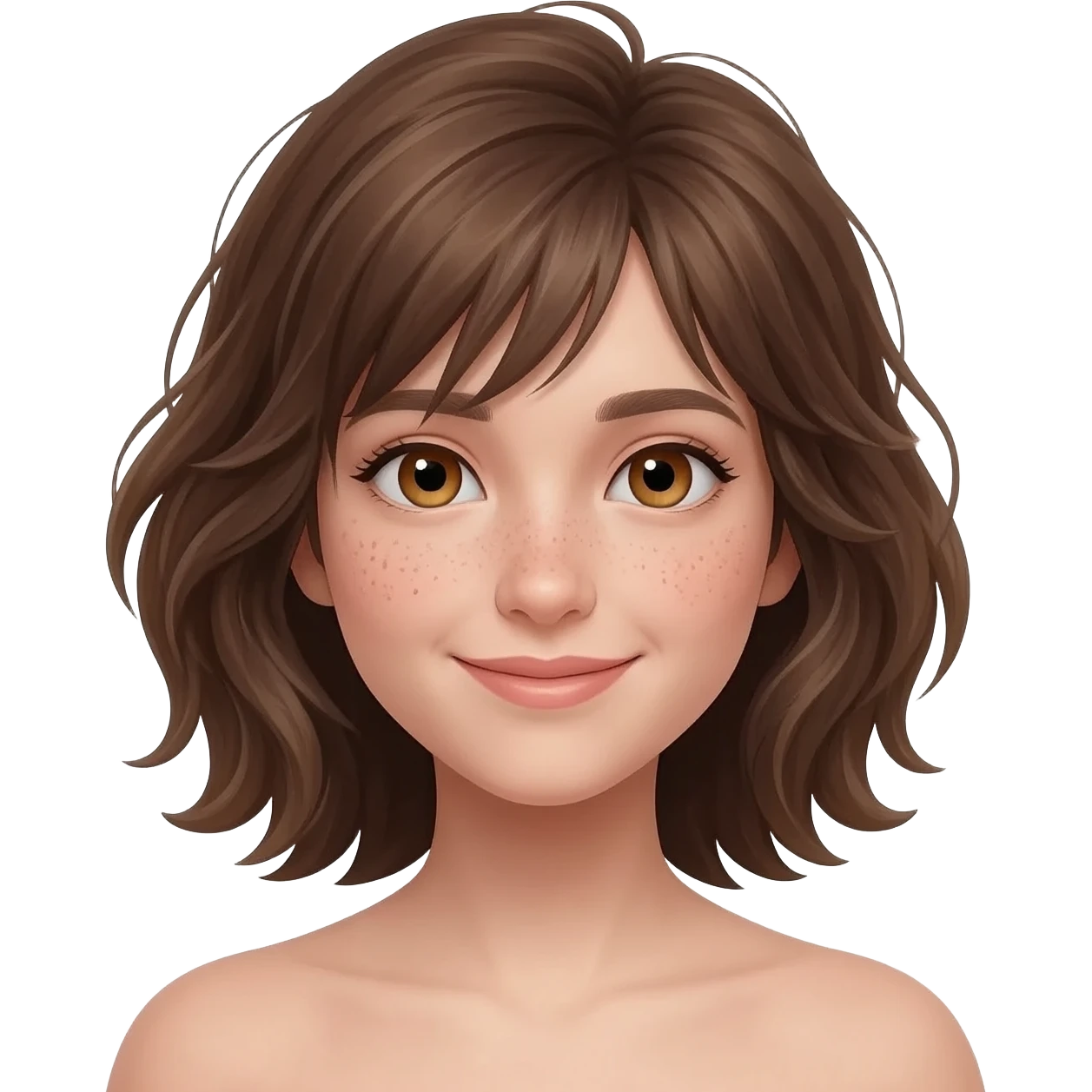 A realistic girl emoji