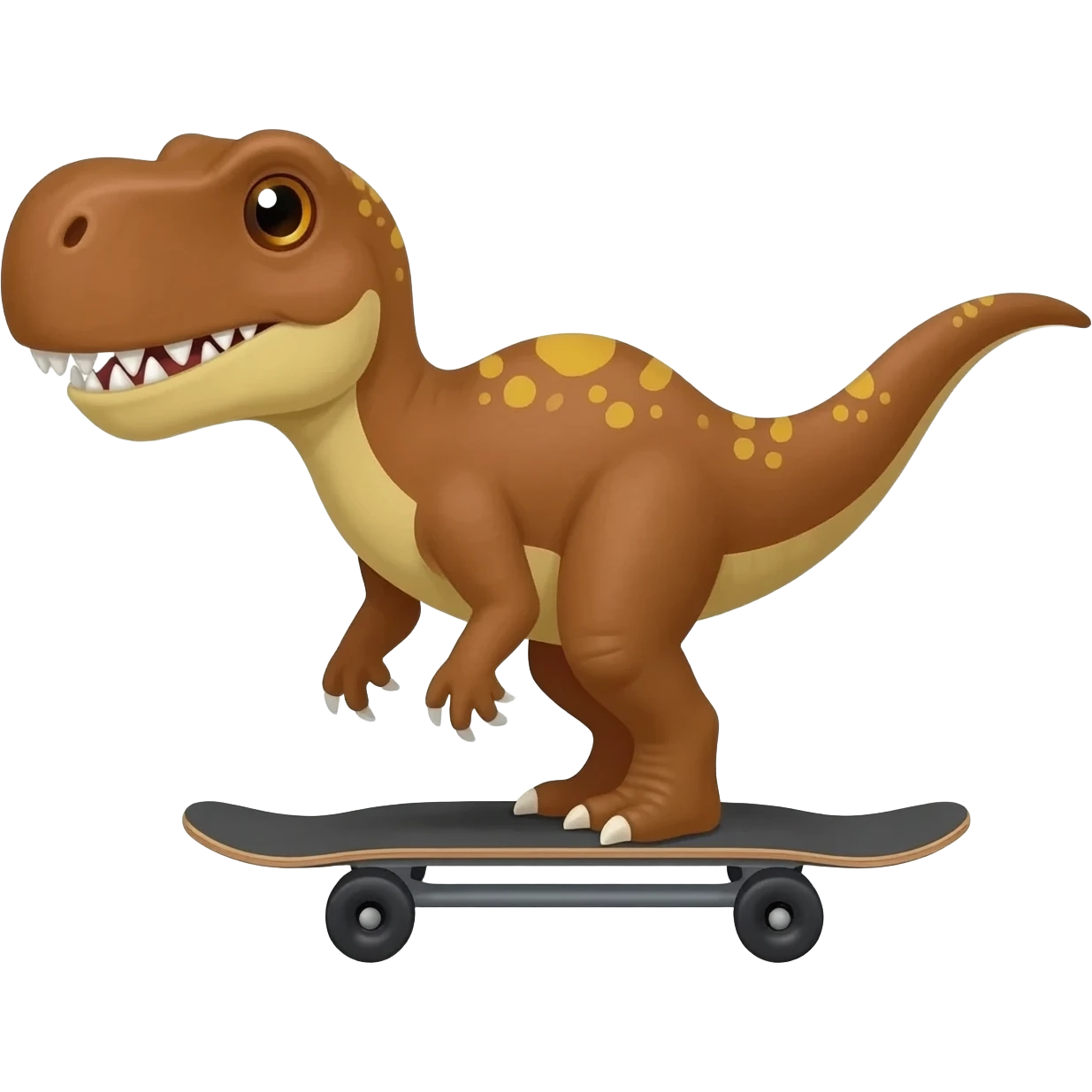 Dinosaur on a skateboard emoji