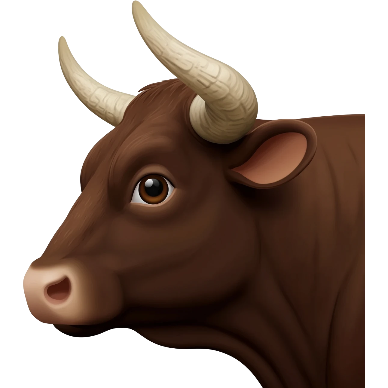 real simental bull head in profile emoji