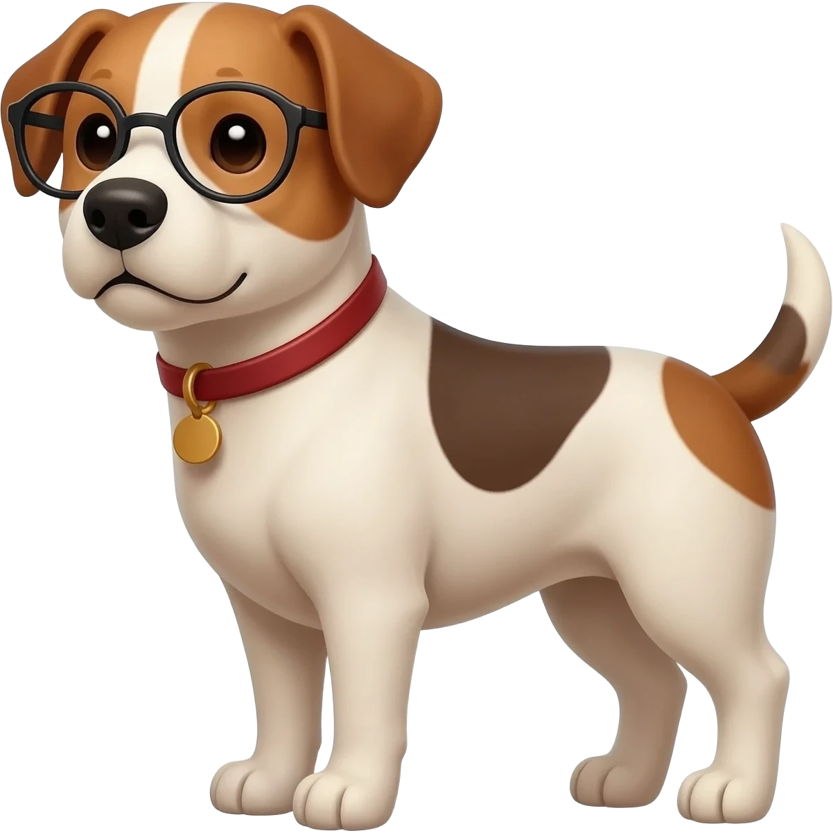 Dog wearing glasses emoji