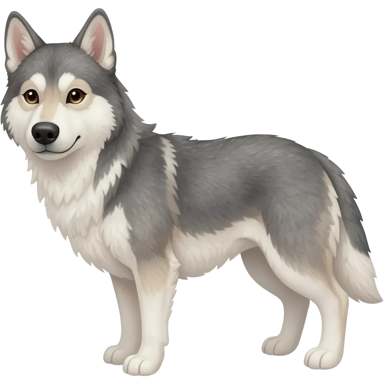 Labrador-Husky-Wolf-hybrid,  full body emoji