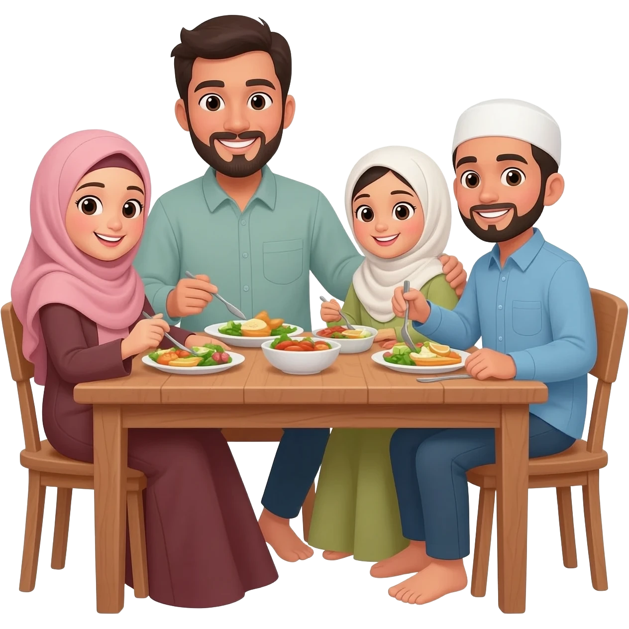 harmony and peace  between people at home islam emoji