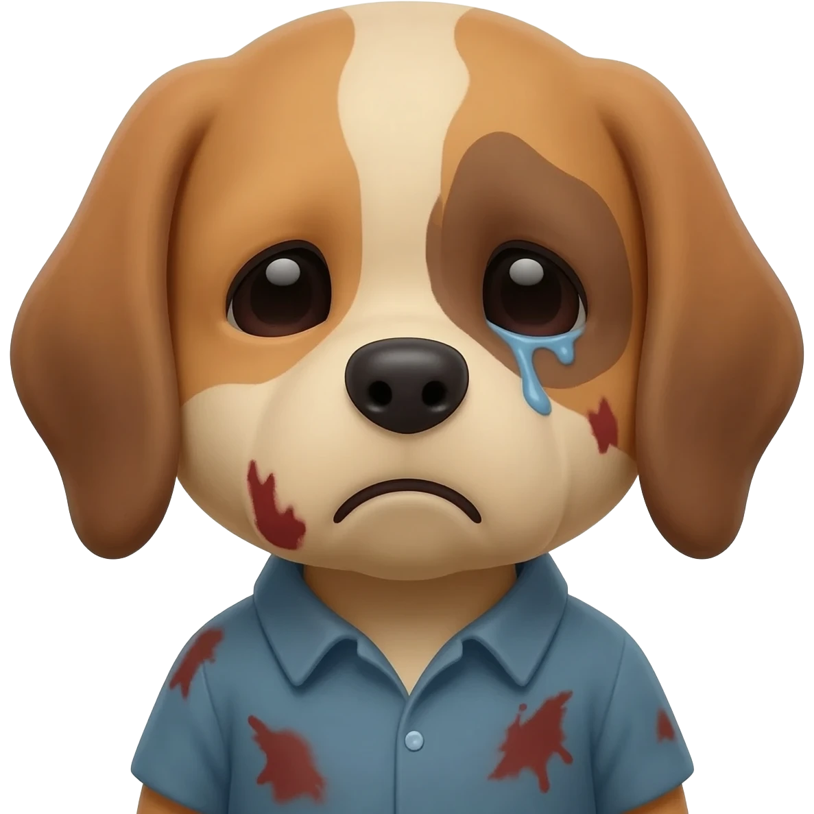 Clothes stain not clean sad dog face emoji