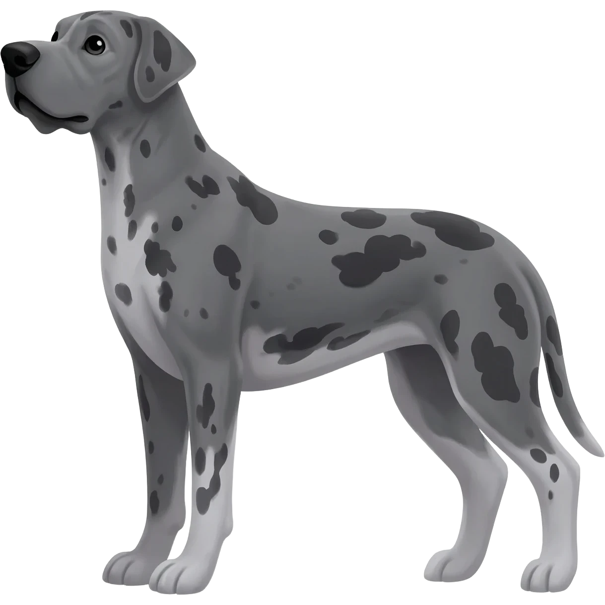great Dane grey with some black spots, no white emoji