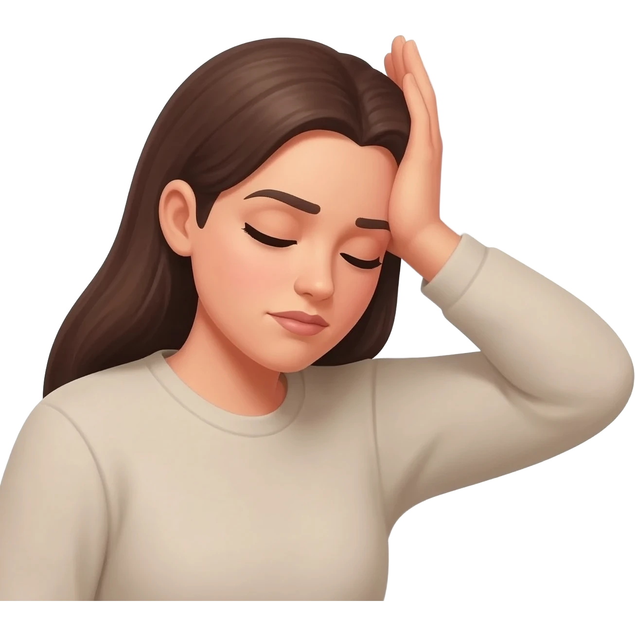 Woman bashing her head into a wall emoji