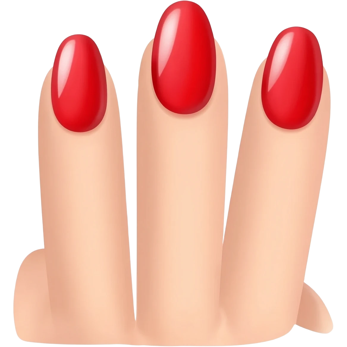 iso nails with red nail polish emoji