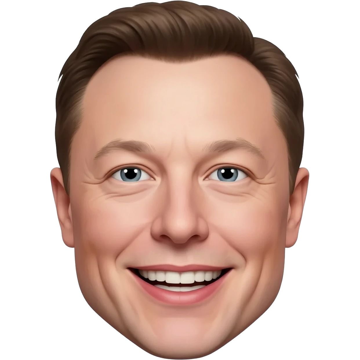 Distorted Elon musks face smiling emoji