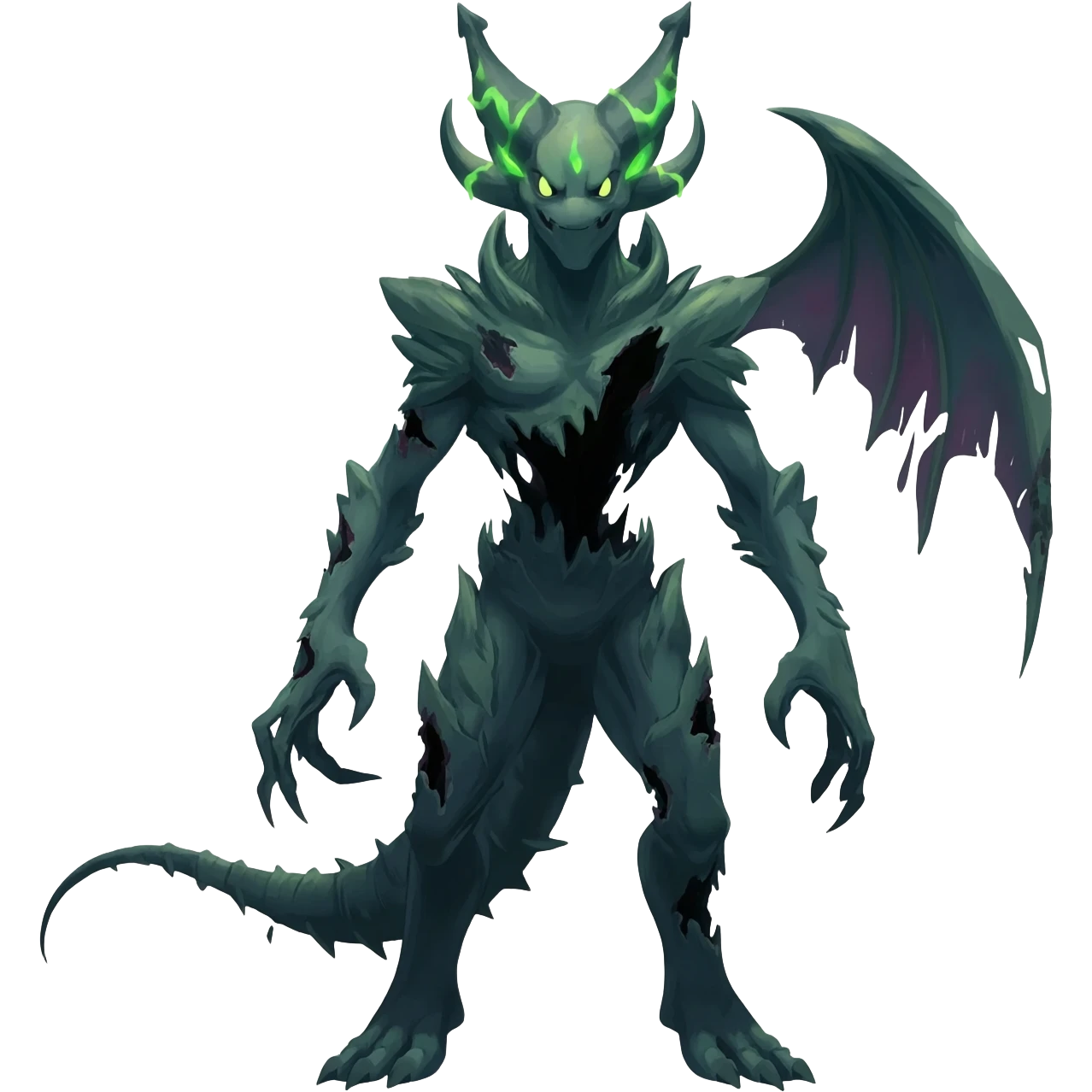 Aural bioluminescent spectrumal darky dusky spoopy spoilt rotten Salandit-Amaura-Darkrai-animal-creature-hybrid-fusion-creature, full body  emoji