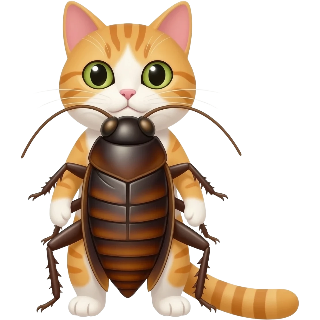 Cat with cockroach body emoji