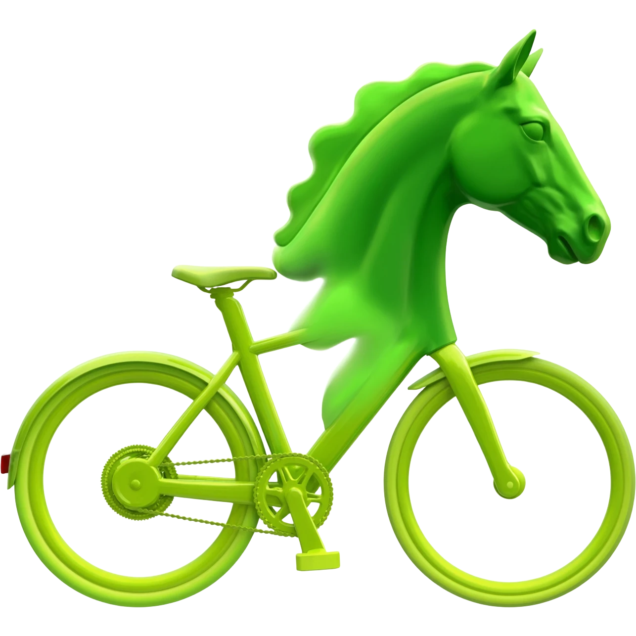 lime bike crossed with a green horse head emoji
