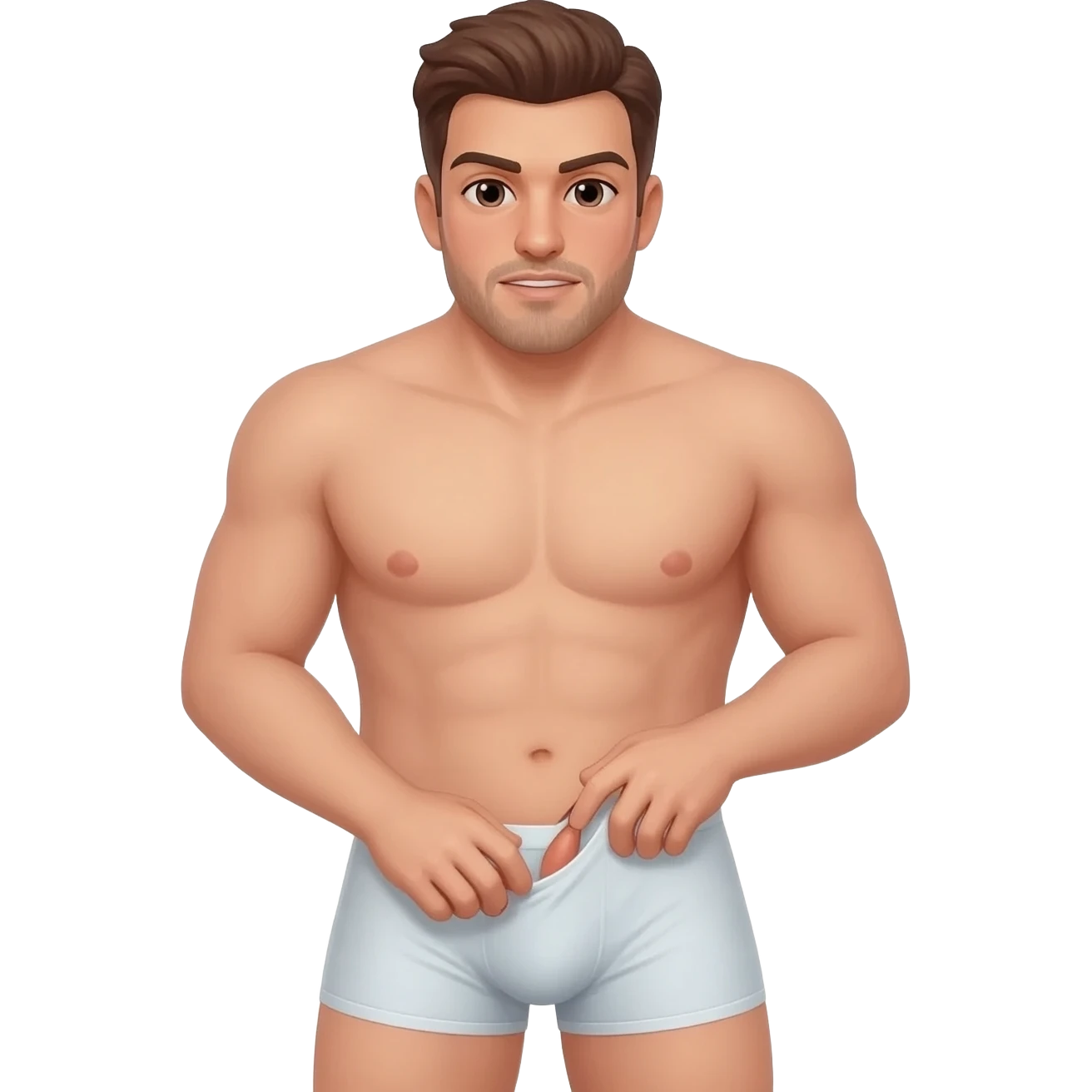 Emoji taking boxers off with boner emoji