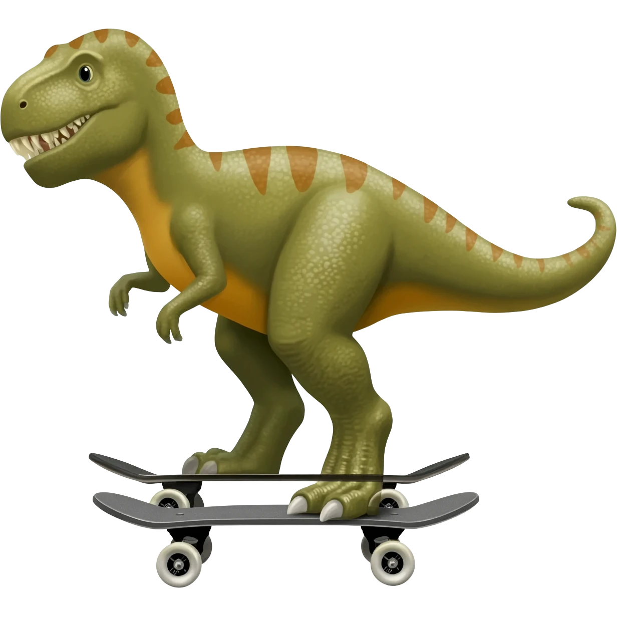 Dinosaur on a skateboard emoji